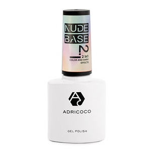 AdriСoco Nude Base 2 in 1 Светоотражающая цветная база для ногтей 8 мл