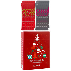 Masil 3-8 Salon Stick Set Christmas Edition Восстанавливающий набор для волос с кератином 20х8 мл