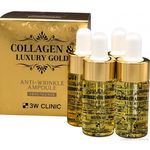 3W Clinic Collagen & Luxury Gold Anti-Wrinkle Ampoule Антивозрастные ампулы на основе коллагена и золота 13 мл