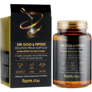 FarmStay 24k Gold & Peptide Prime Ampoule Ампульная сыворотка с золотом и пептидами 250 мл