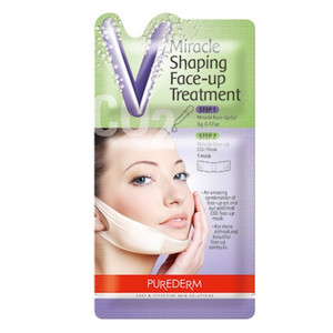 Purederm Miracle Shaping Face-up Корректирующая лифтинг-маска для подбородка 5 г + 1 мл