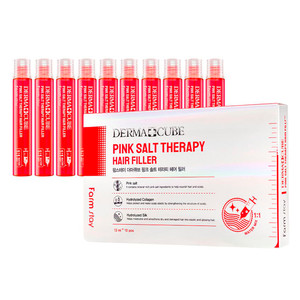FarmStay Derma Cube Pink Salt Therapy Hair Filler Укрепляющий филлер с розовой солью для волос 13 мл