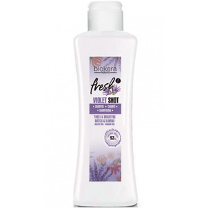 Salerm Biokera Fresh Violet Shot Фиолетовый шампунь для светлых волос поддерживающий 300 мл