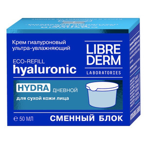 Librederm Eco-refill Гиалуроновый крем ультраувлажняющий дневной для сухой кожи (сменный блок) 50 мл