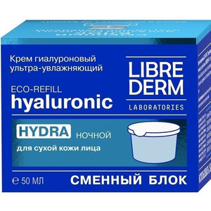Librederm Eco-refill Гиалуроновый крем ультраувлажняющий ночной для сухой кожи (сменный блок) 50 мл