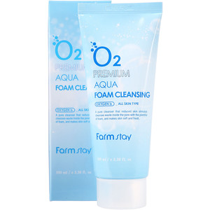FarmStay O2 Premium Aqua Foam Cleansing Кислородная пенка для умывания 100 мл