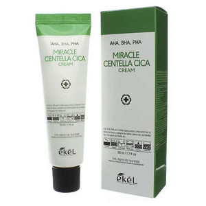 Ekel Miracle Centella Cica Cream (AHA, BHA, PHA) Крем для лица с центеллой и кислотами 50 мл