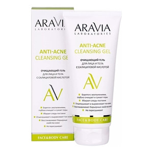 Aravia Laboratories Anti-Acne Cleansing Gel Очищающий гель для лица и тела с салициловой кислотой 200 мл