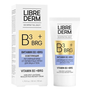 Librederm Dermatology BRG+Vitamin B3 Осветляющий регулярный крем от пигментных пятен для лица и тела 50 мл