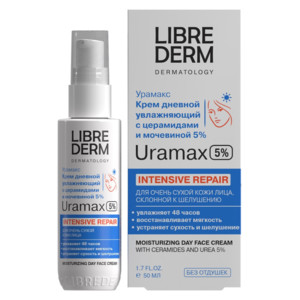 Librederm Uramax Увлажняющий крем для лица с церамидами и мочевиной 5% дневной 50 мл