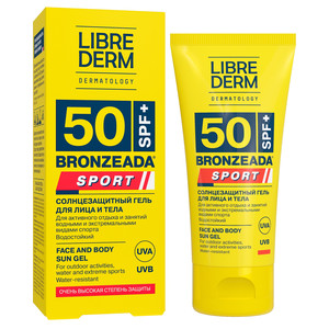 Librederm Bronzeada Sport Солнцезащитный гель для лица и тела SPF 50 50 мл