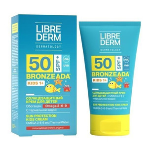 Librederm Bronzeada Солнцезащитный крем для детей SPF 50+ с Омега 3-6-9 и термальной водой для лица и тела 150 мл