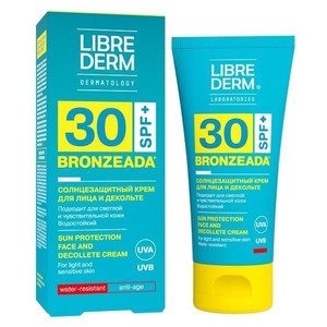 Librederm Bronzeada Солнцезащитный крем SPF 30 для лица и зоны декольте 50 мл