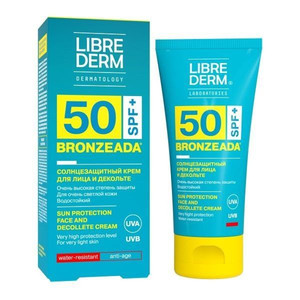 Librederm Bronzeada Солнцезащитный крем SPF 50 для лица и зоны декольте 50 мл