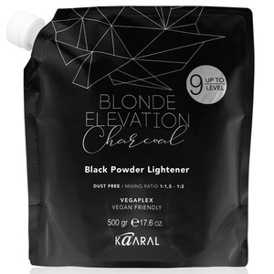 Kaaral Blonde Elevation Charcoal Black Powder Lightener Черная осветляющая пудра для волос 500 г