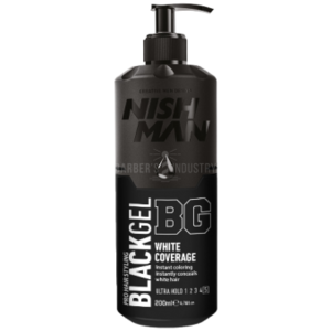 Nishman Ultra Hold Hair Styling 5 BG Black Gel White Coverage Гель для укладки волос 200 мл