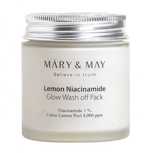 Mary&May Lemon Niacinamide Glow Wash off Pack Маска глиняная для лица осветляющая для сияния кожи 125 г