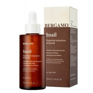 Bergamo Snail Essential Intensive Ampoule Интенсивная ампула для лица с экстрактом улитки 150 мл