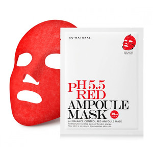 So Natural 5.5 Red Ampoule Mask Слабокислотная восстанавливающая тканевая маска для лица 30 мл