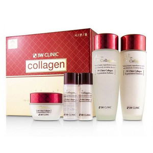 3W Clinic Collagen Skin Care 3 Items Set Набор для лица с коллагеном (тонер 150 мл+30 мл + эмульсия 150 мл+30 мл + крем 50 мл)